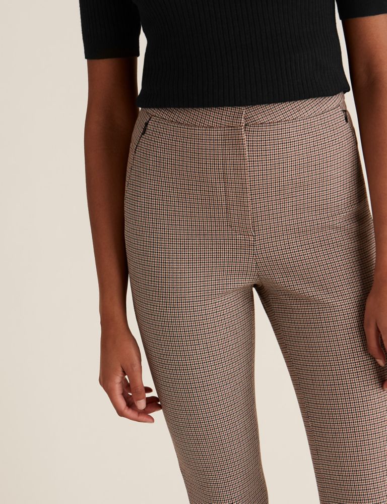 Cotton Checked Skinny Ankle Grazer Trousers 3 of 5
