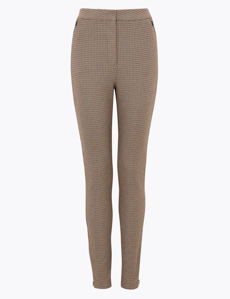 Cotton Checked Skinny Ankle Grazer Trousers 2 of 5