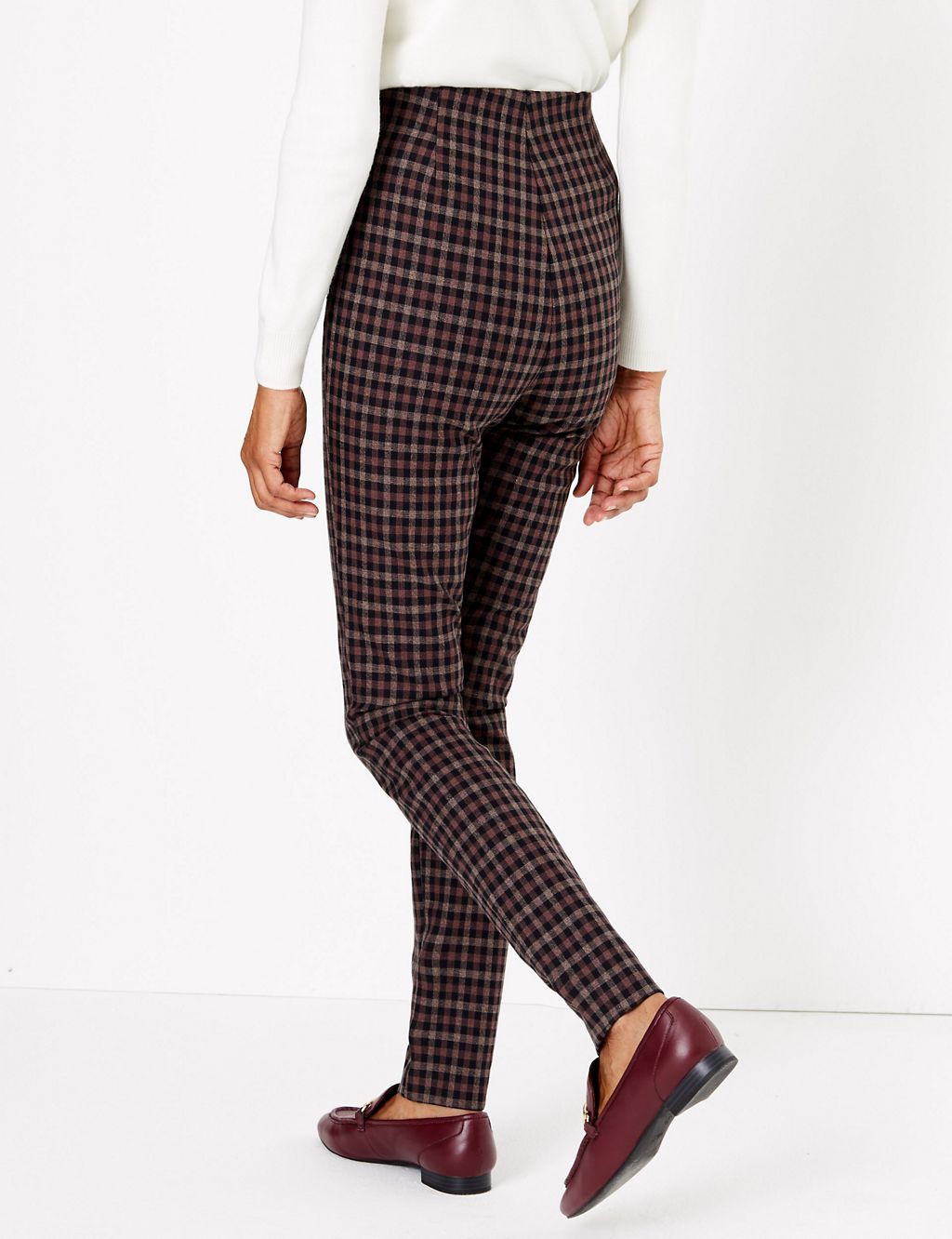 Cotton Checked Skinny Treggings 2 of 5