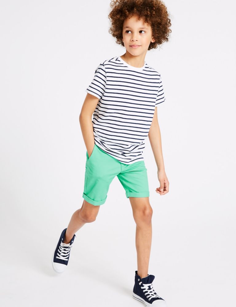 Cotton Chino Shorts with Stretch (3-16 Years) 1 of 4