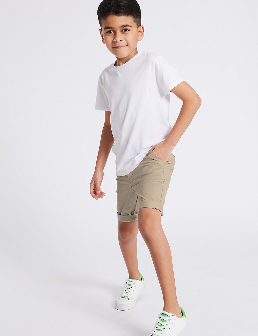 Cotton Chino Shorts with Stretch (3-16 Years) 3 of 4