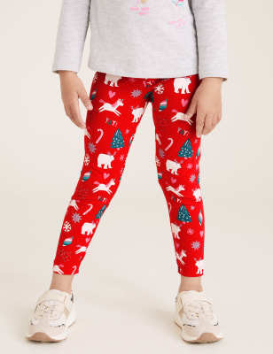 Cotton Christmas Leggings 2 7 Yrs M S