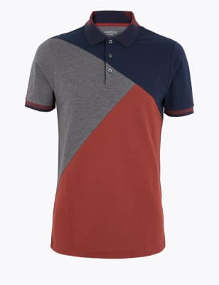 color block polo shirt