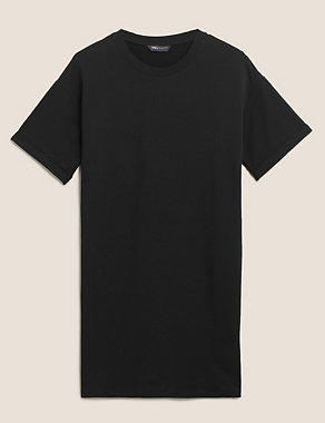 Cotton Crew Neck T-Shirt Dress Image 2 of 5