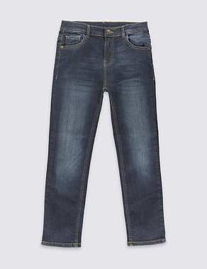 Cotton Dark Regular Jeans with Stretch (3-14 Years) Image 2 of 4