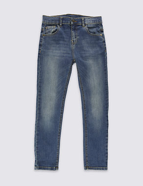 Cotton Dark Regular Jeans with Stretch (3-14 Years) Image 2 of 4
