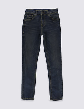Cotton Dark Skinny Denim Jeans with Stretch (3-14 Years) Image 2 of 3