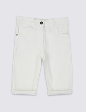 Cotton Denim Adjustable Waist Shorts with Stretch (3-14 Years) Image 2 of 4