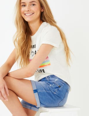 m&s ladies denim shorts