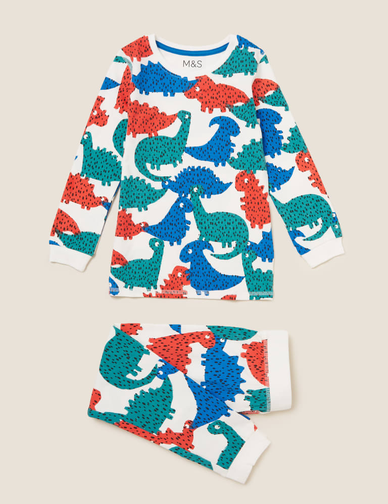 Cotton Dinosaur Print Pyjama Set (17 Yrs) M&S