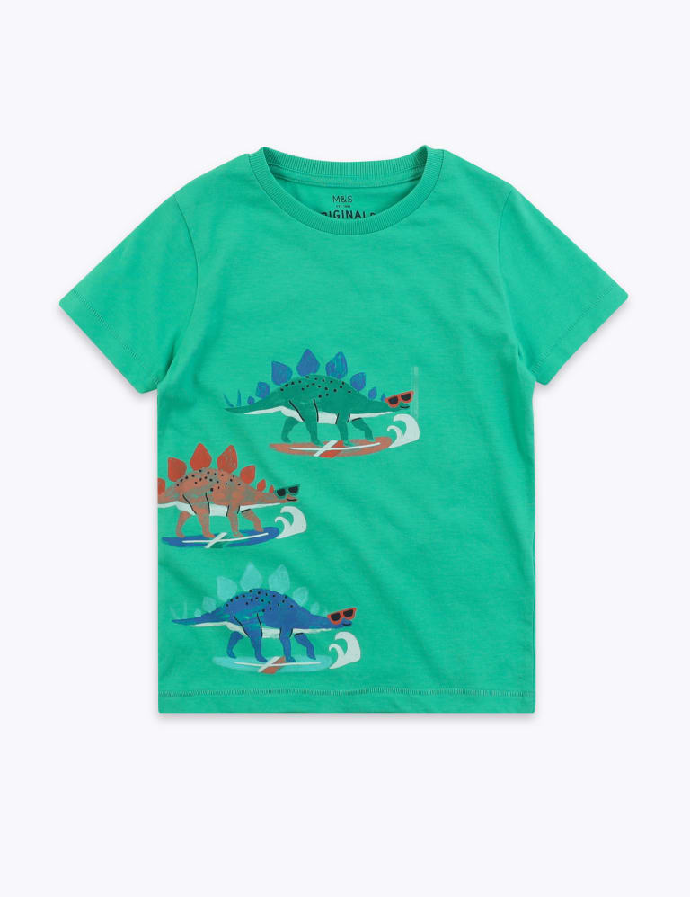 Mousse Light Green Dinosour Print Sleeveless T-Shirt