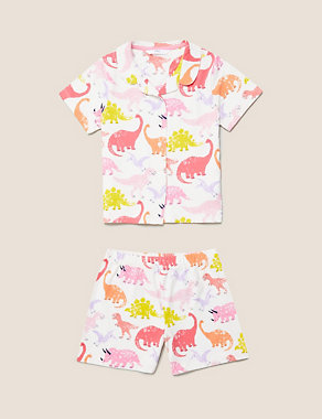 Cotton Dinosaur Short Pyjama Set (1-7 Yrs) Image 2 of 4