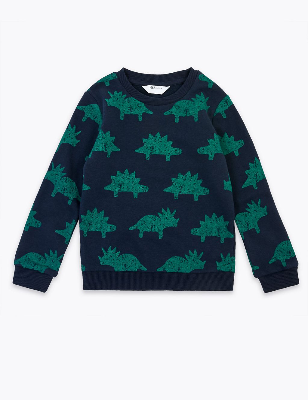 Cotton Dinosaur Sweatshirt (3 Mths - 7 Yrs) 1 of 4
