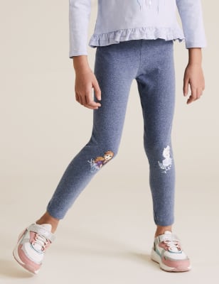 Cotton Leggings Grey Color Printed Leggings With Mickey Mouse