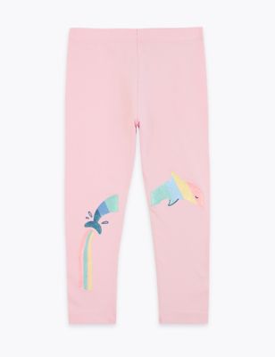Cotton Dolphin Leggings (2-7 Yrs) Image 2 of 5