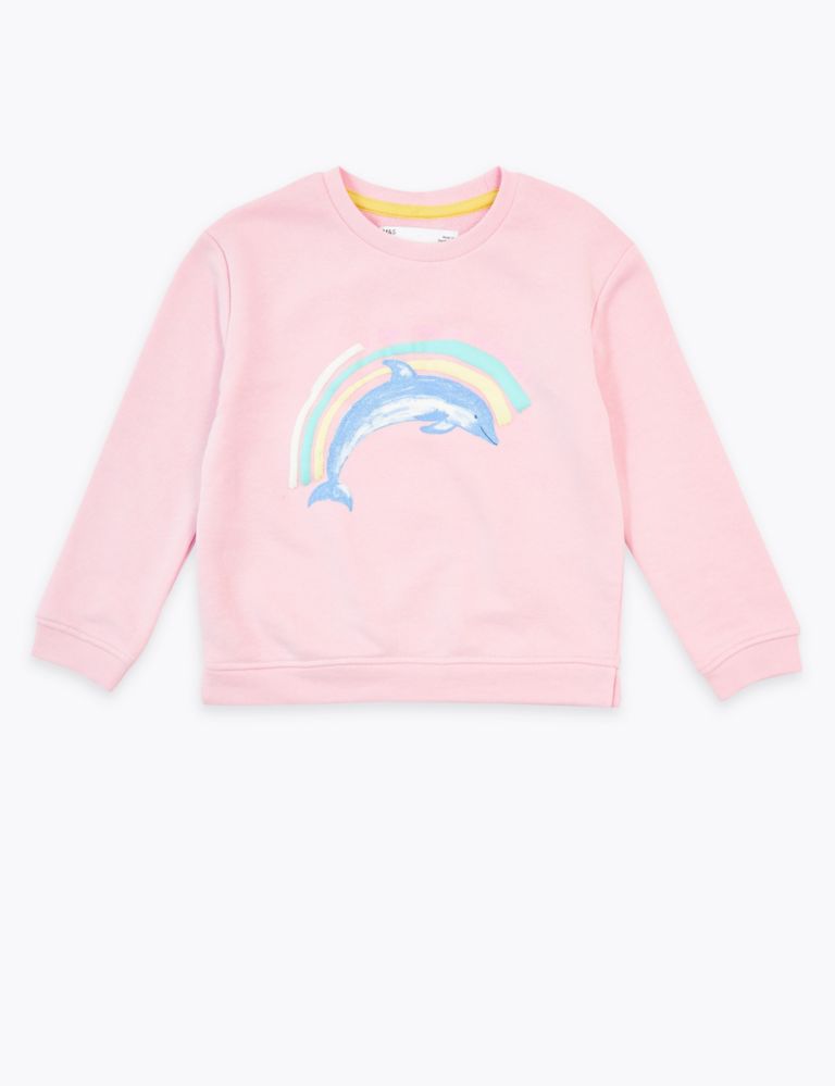 Cotton Dolphin Print Sweatshirt (2-7 Yrs) 2 of 4