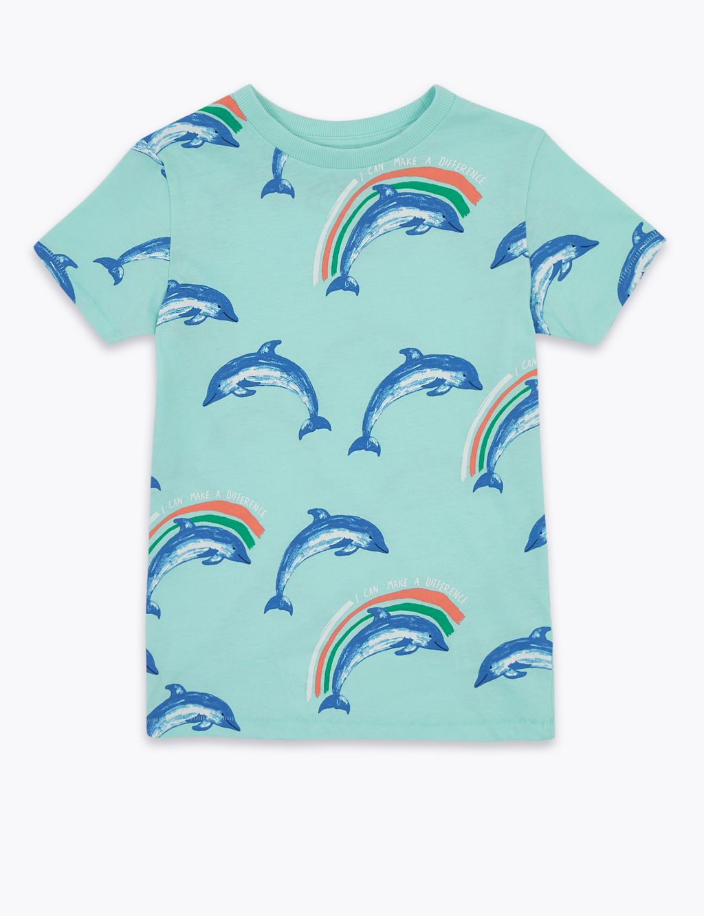 Cotton Dolphin Print T-Shirt (2-7 Yrs) 1 of 1