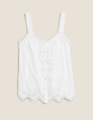 Cotton Embroidered Cami Top Per Una M S