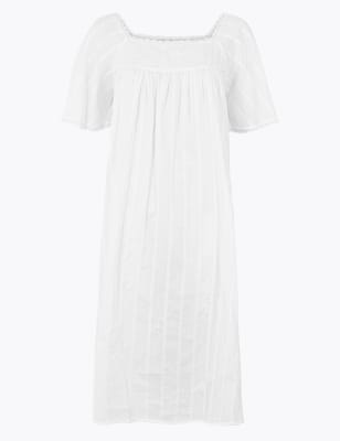 m&s white cotton nightdress