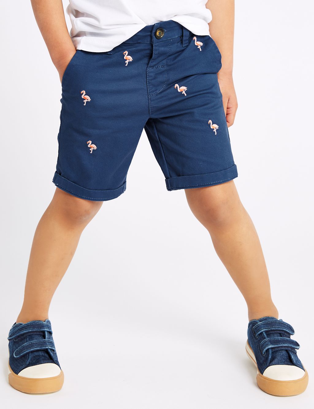Cotton Embroidered Shorts with Stretch (3 Months - 7 Years) 2 of 4