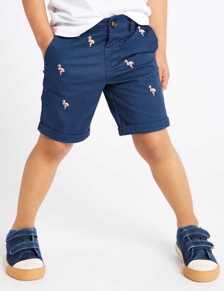 Cotton Embroidered Shorts with Stretch (3 Months - 7 Years) 3 of 4