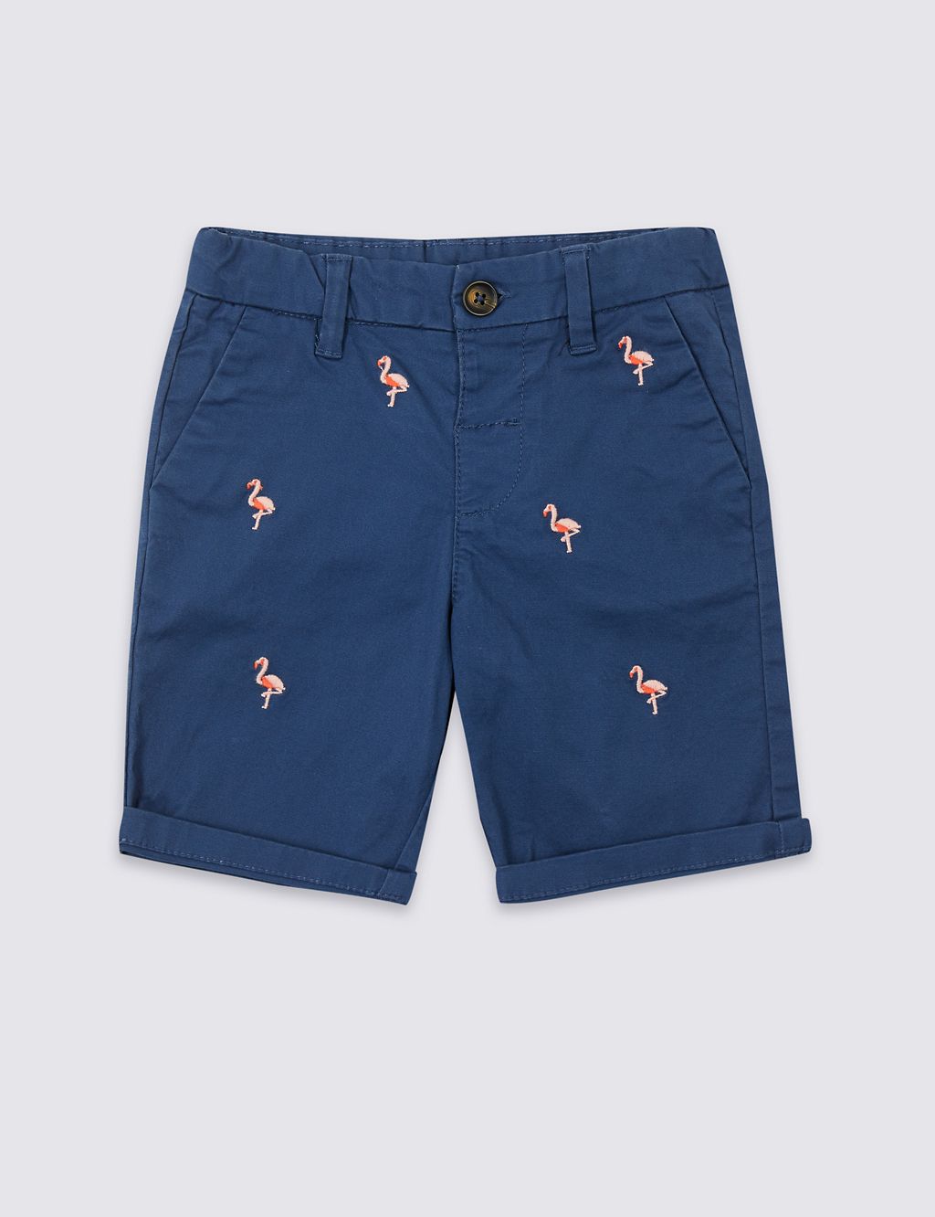 Cotton Embroidered Shorts with Stretch (3 Months - 7 Years) 1 of 4
