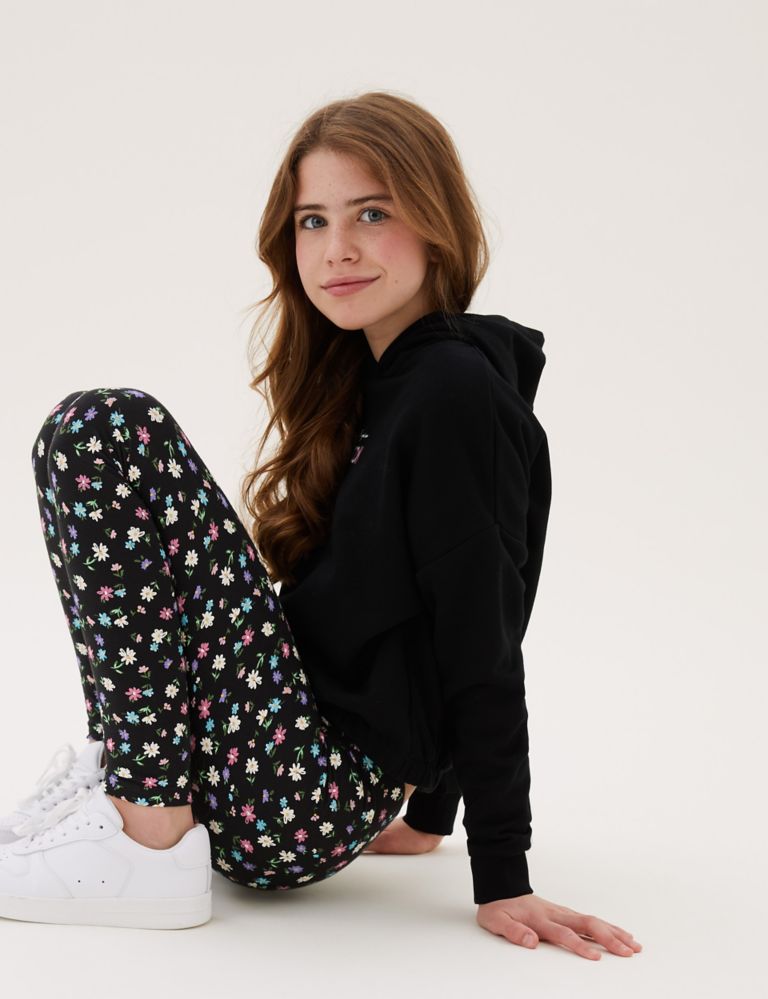 Cotton Floral Leggings (6-16 Yrs) 1 of 5