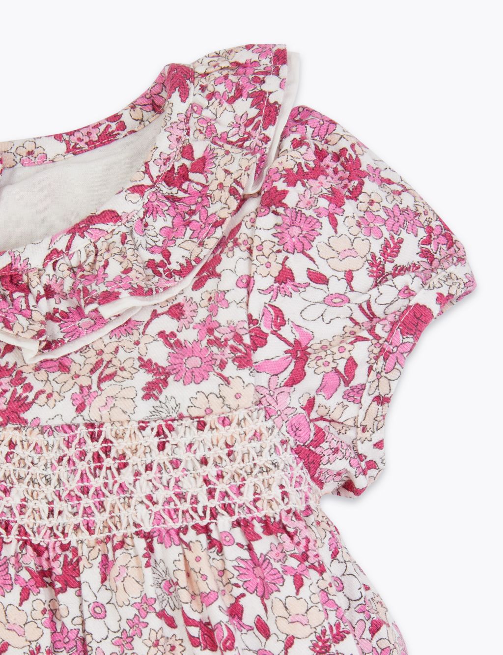 Cotton Floral Smock Dress (0-3 Yrs) | M&S