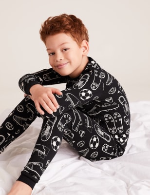 Cotton Football Pyjama Set 7 16 Yrs M S