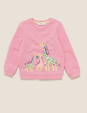 Cotton Giraffe Sweatshirt (2-7 Yrs) Image 2 of 5