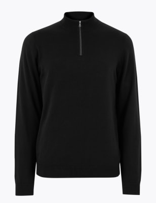 black half zip jumper mens