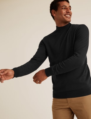 high crew neck sweater