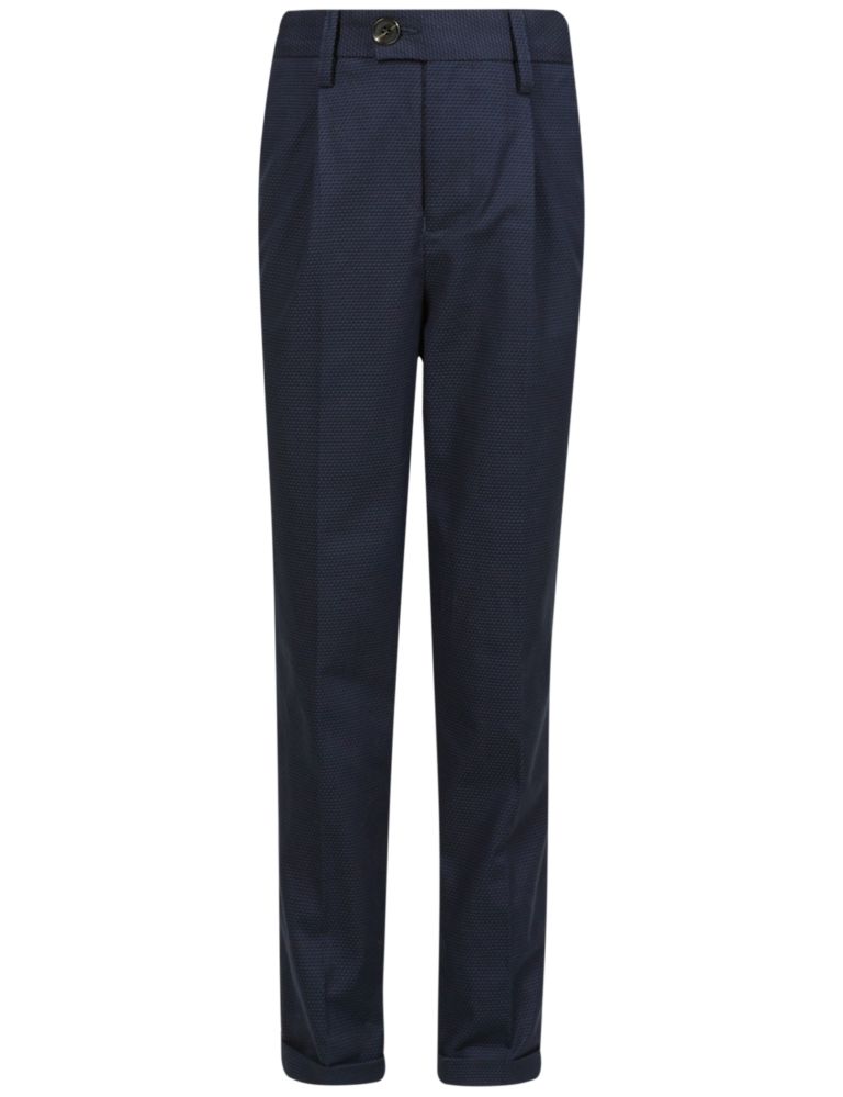 Cotton Jacquard Trousers with Stretch (3-14 Years) 5 of 6