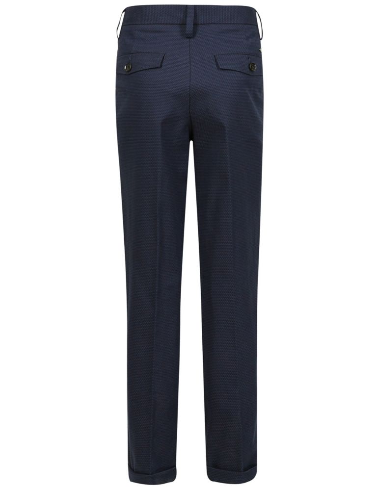 Cotton Jacquard Trousers with Stretch (3-14 Years) 6 of 6