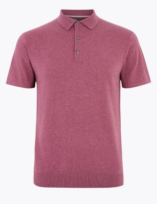 m&s long sleeve polo shirt