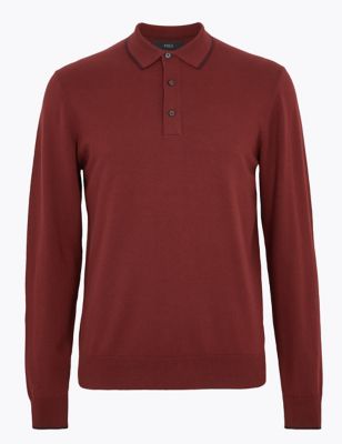 Cotton Knitted Polo Shirt Image 2 of 5
