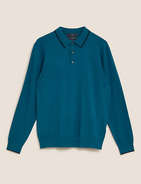 Cotton Knitted Polo Shirt Image 2 of 4