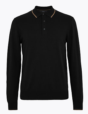 Cotton Knitted Polo Shirt Image 2 of 4