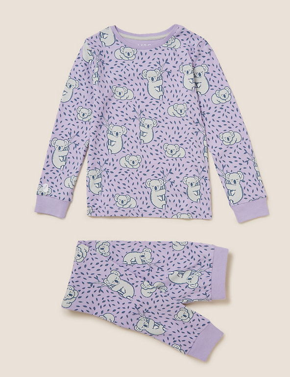 Cotton Koala Print Pyjama Set (7-16 Yrs) Image 1 of 1