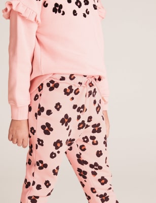 Pink leopard best sale print joggers