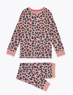 Cotton Leopard Print Pyjama Set (7-16 Yrs) Image 2 of 4