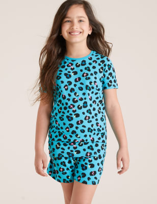 Cotton Leopard Print Short Pyjama Set 7 16 Yrs M S