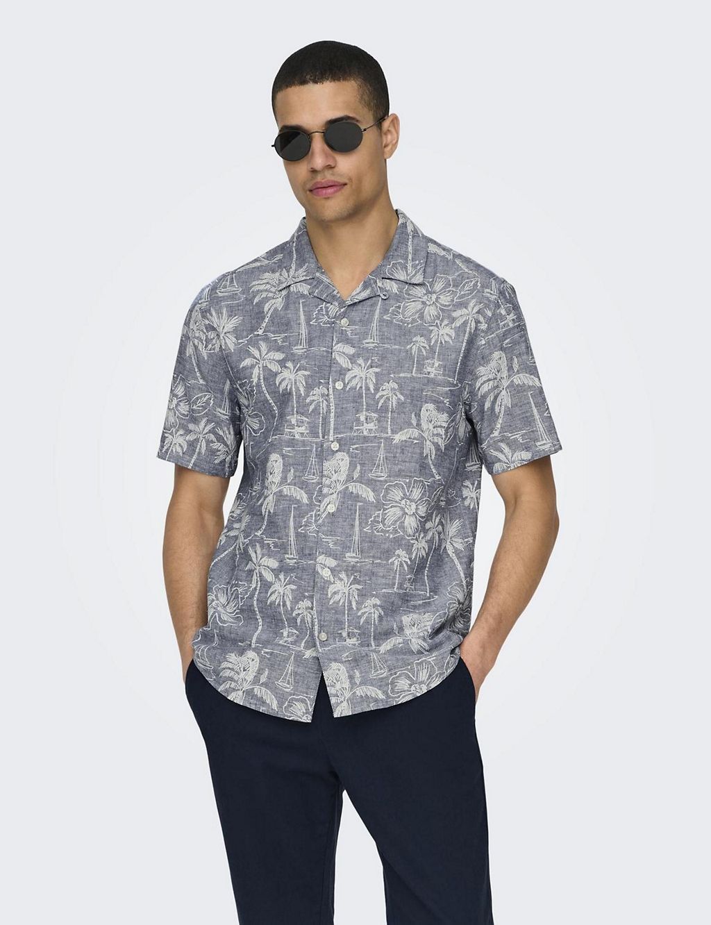 Cotton Linen Blend Hawaiian Shirt 3 of 5