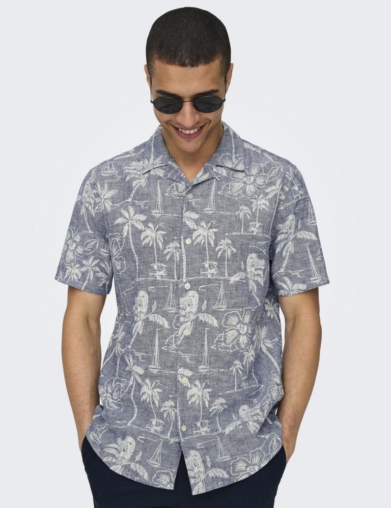 Cotton Linen Blend Hawaiian Shirt 4 of 5
