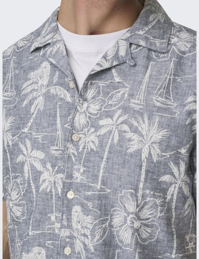 Cotton Linen Blend Hawaiian Shirt 6 of 6