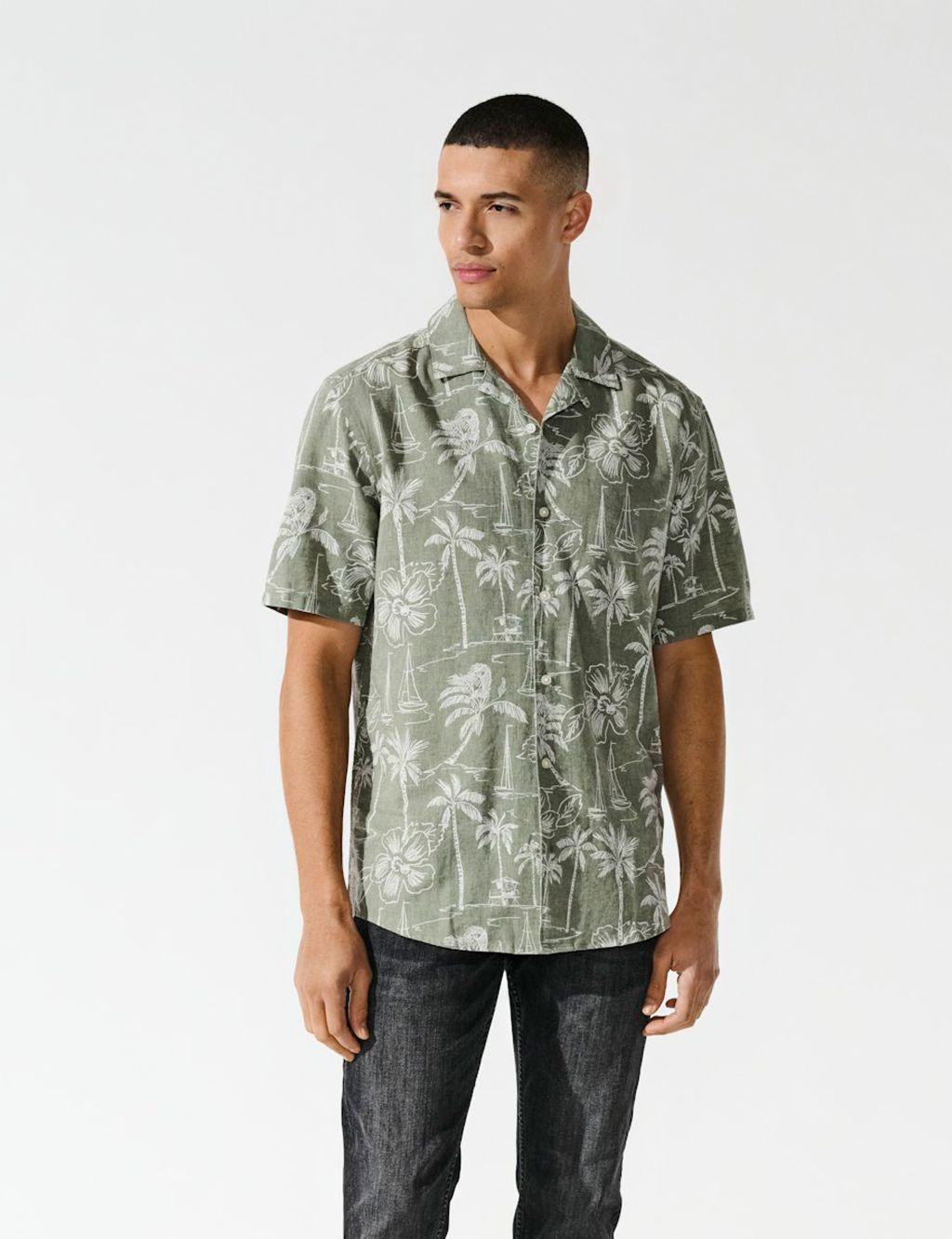 Cotton Linen Blend Hawaiian Shirt 5 of 7