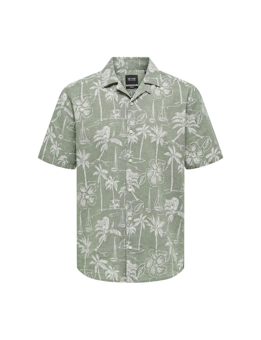 Cotton Linen Blend Hawaiian Shirt 1 of 7