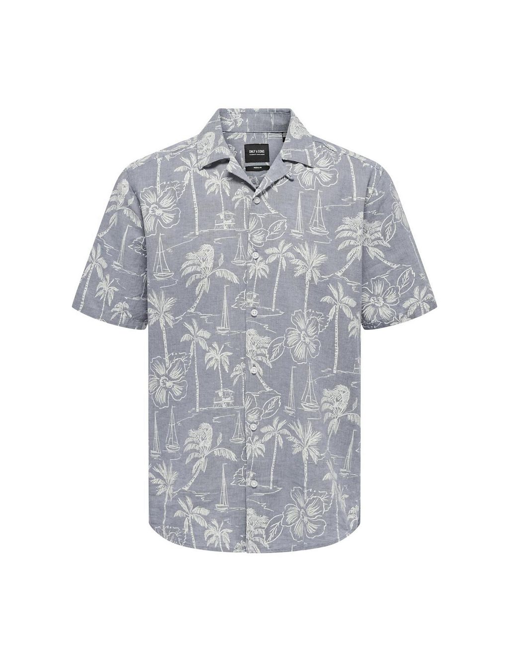 Cotton Linen Blend Hawaiian Shirt 1 of 5