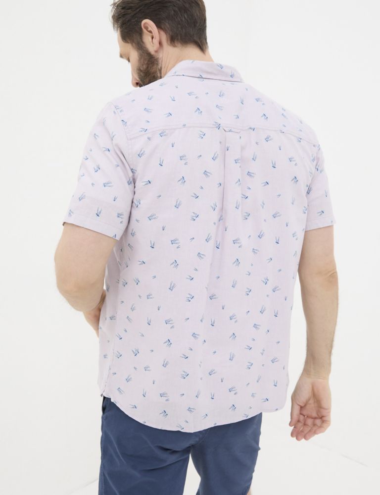 Cotton Linen Blend Jellyfish Print Shirt 3 of 4