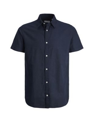 Cotton Linen Blend Oxford Shirt Image 1 of 1